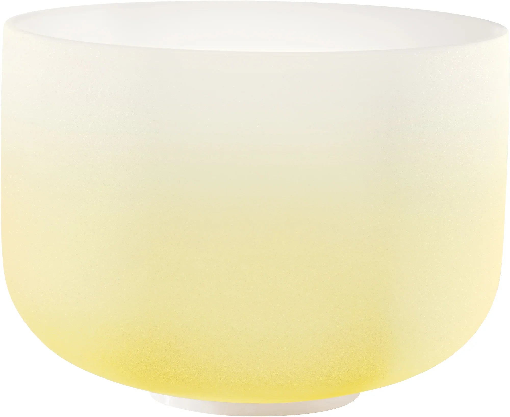 Yellow frosted crystal singing bowl for sound healing and meditation