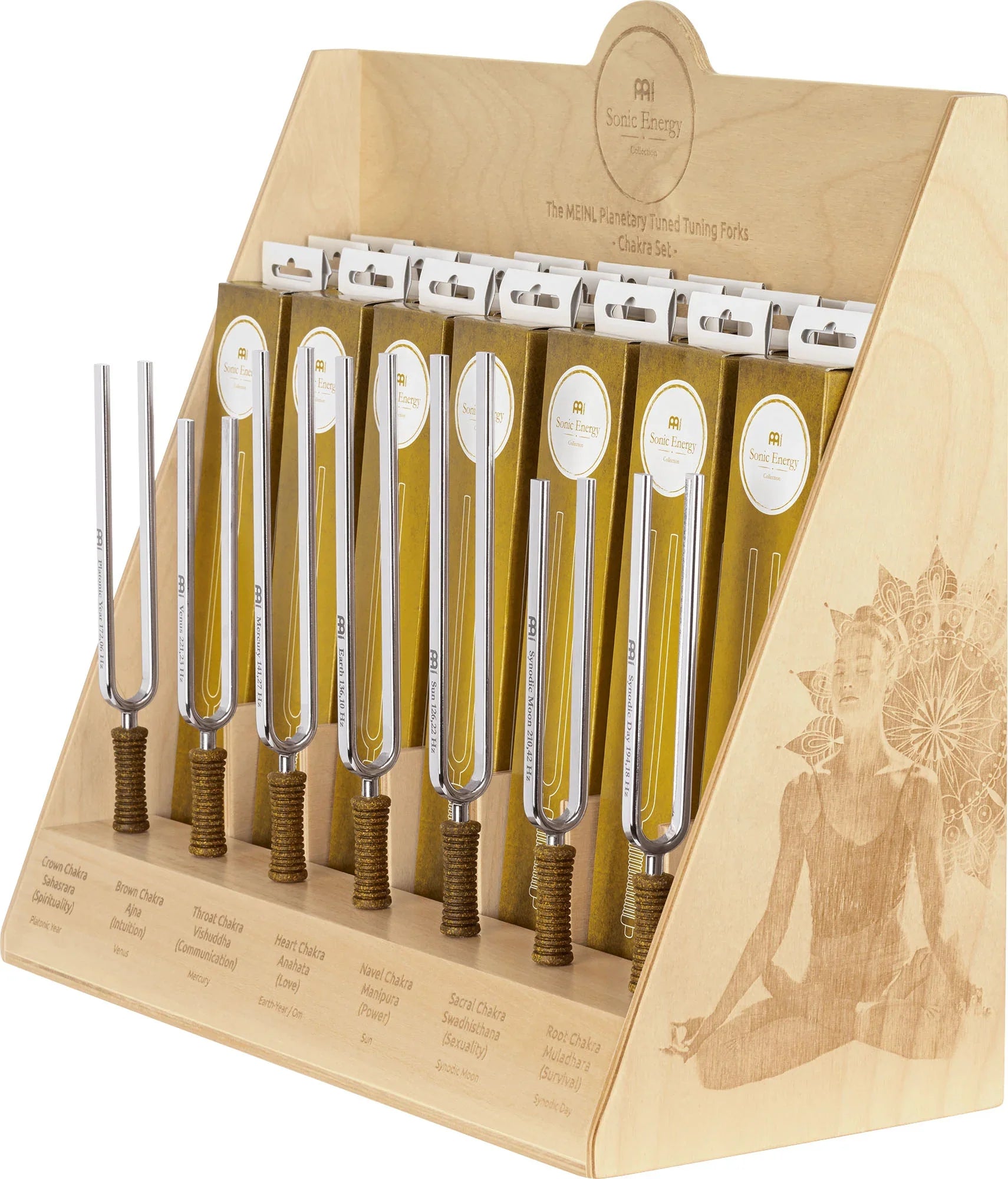 21-Piece Planetary Tuned Tuning Fork Chakra Display Set - Spirit of Sounds