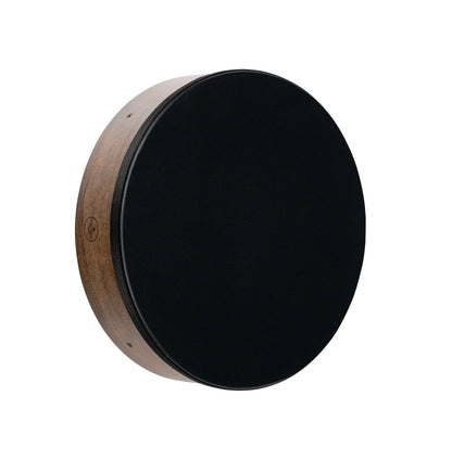 Black frame drum with wooden rim for sound healing and meditation