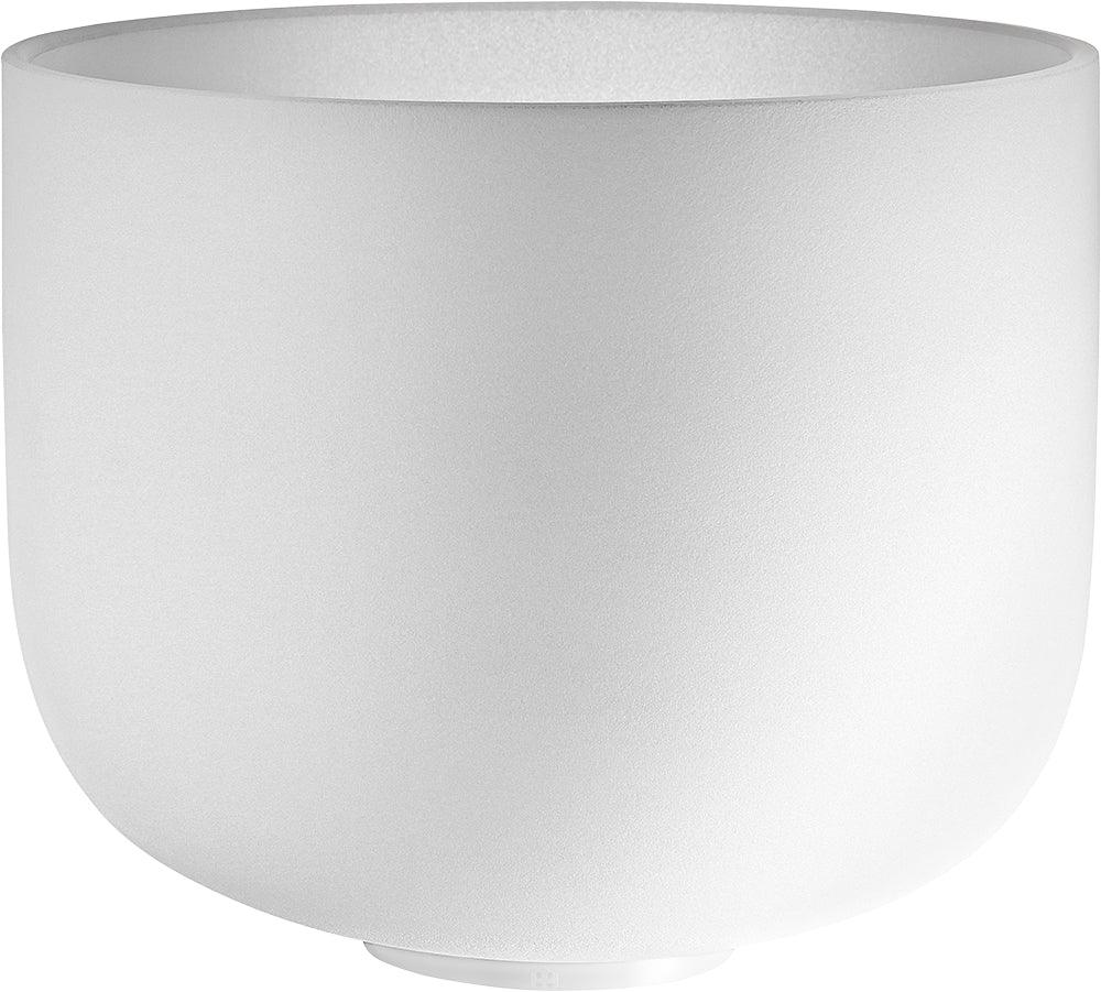 Frosted white crystal singing bowl for sound healing and meditation