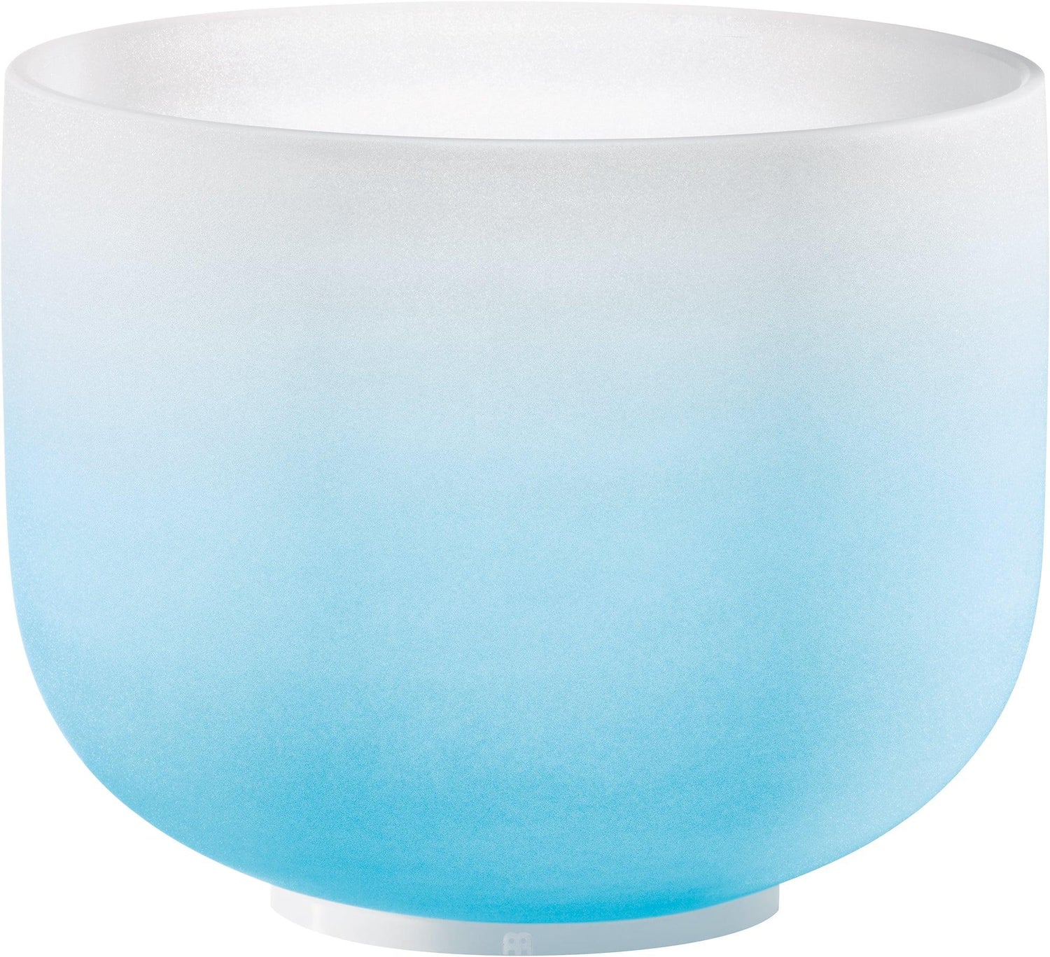 Frosted blue and white crystal singing bowl for sound healing and meditation