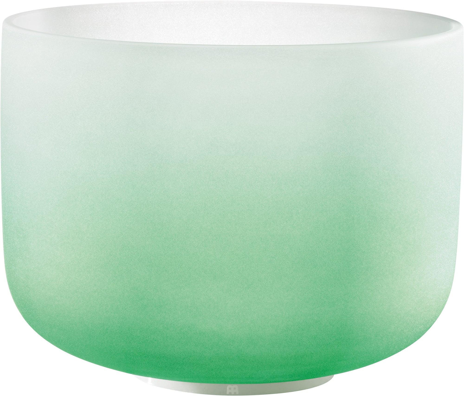 Green frosted crystal singing bowl for sound healing and meditation