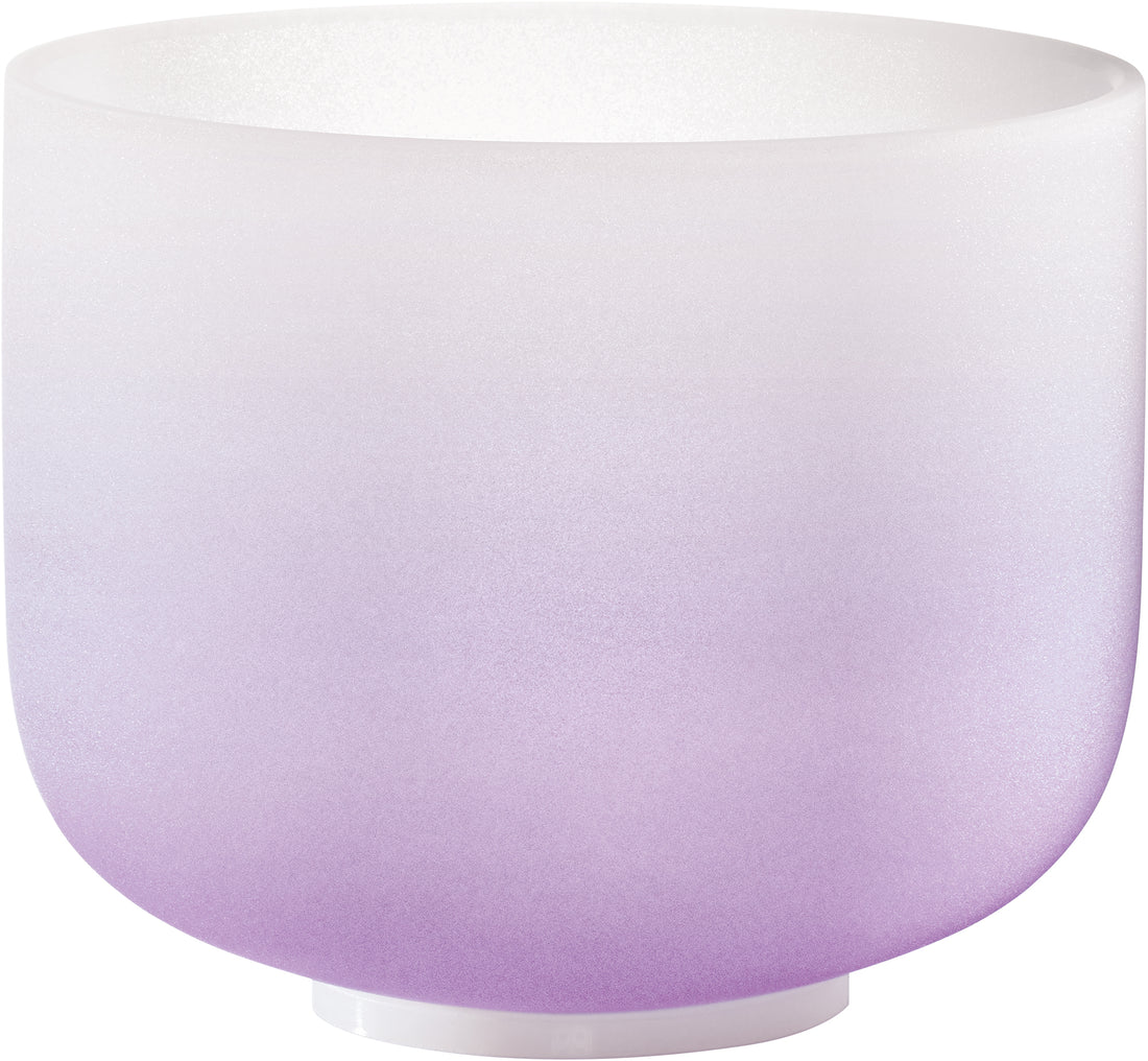 8" Color-Frosted Crystal Singing Bowl, Purple, Note B4, Crown Chakra
