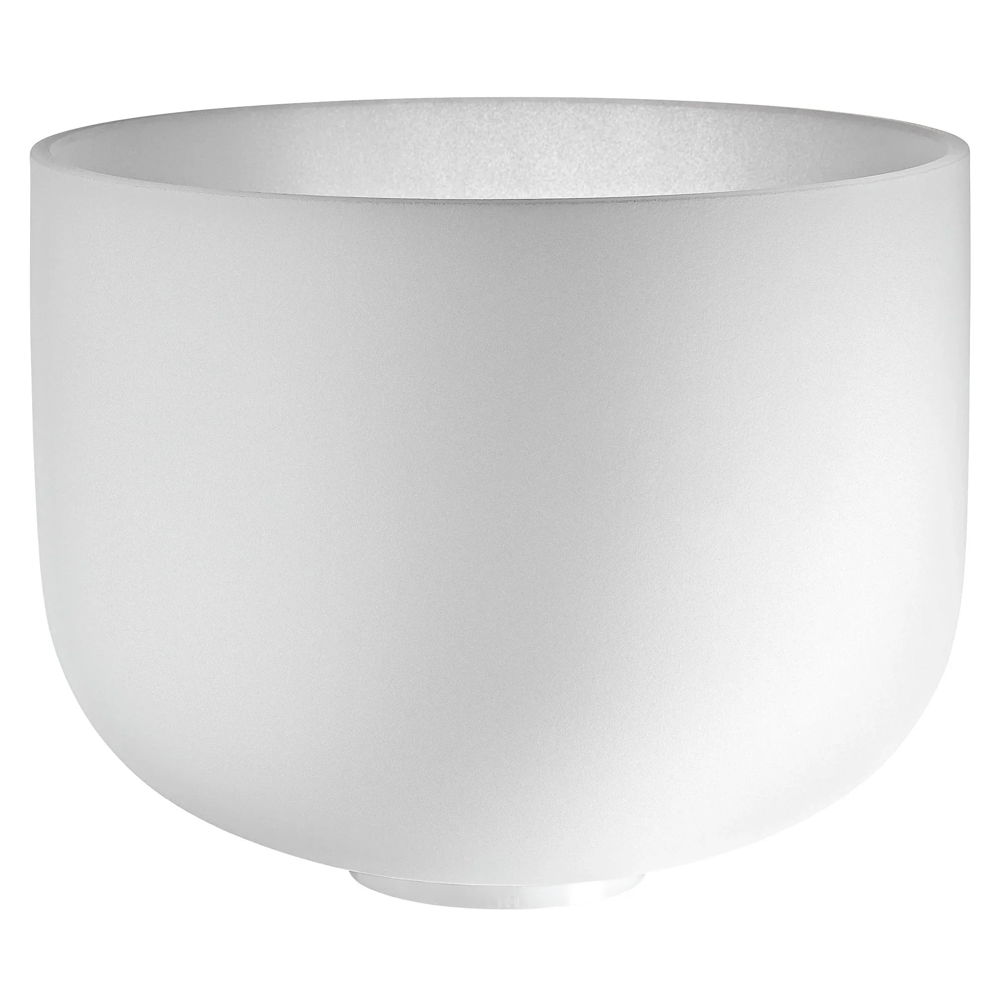 12" White-Frosted Crystal Singing Bowl, Note B3, Crown Chakra