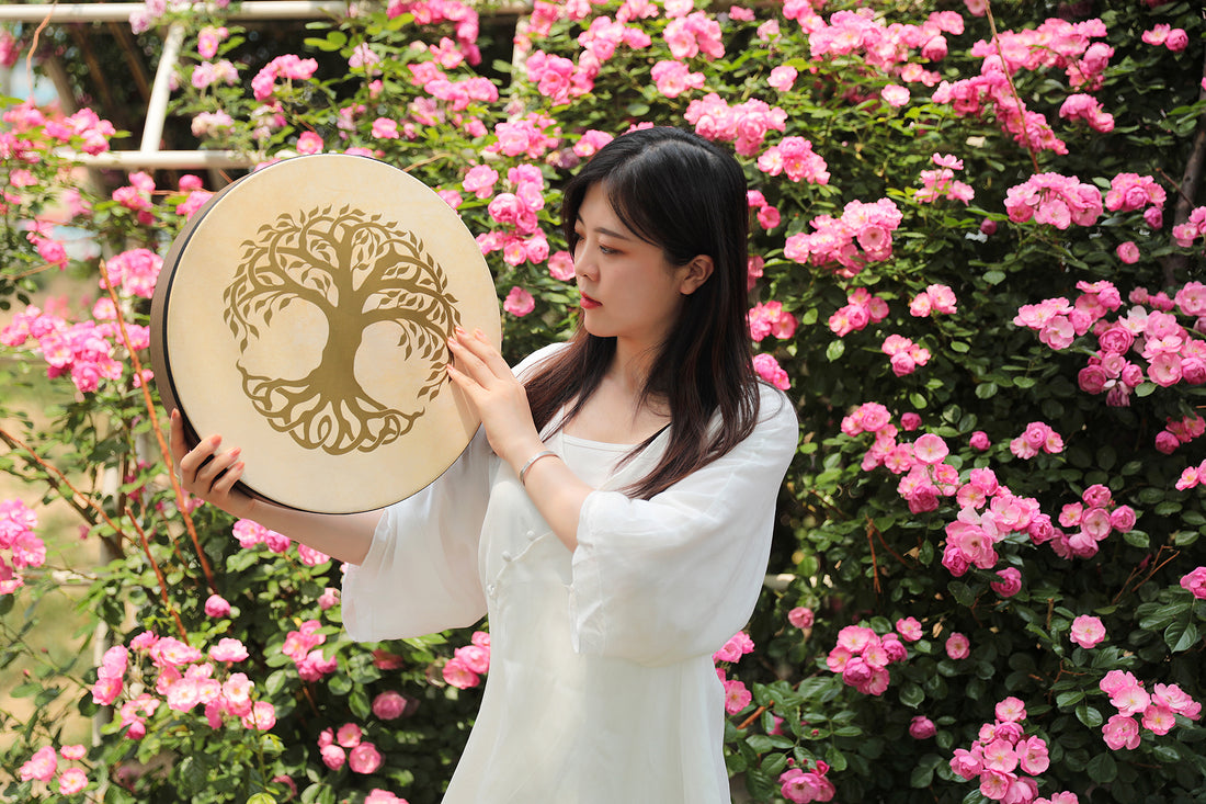 16" Designed Hand Drum, Tree of Life
