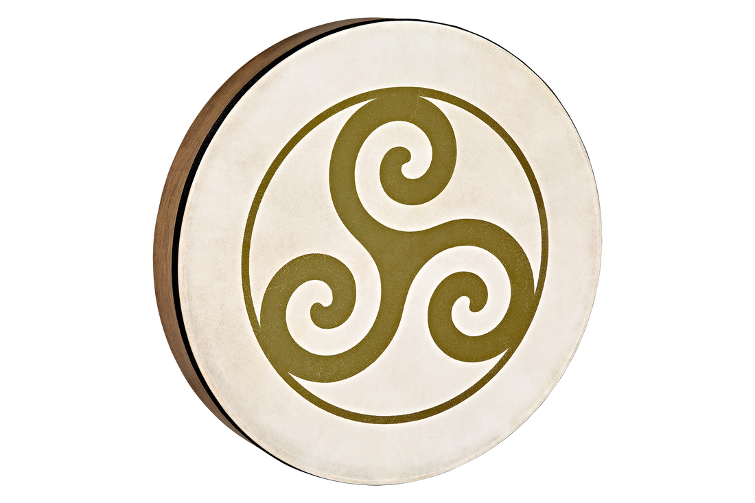 16" Designed Hand Drum, Triskele