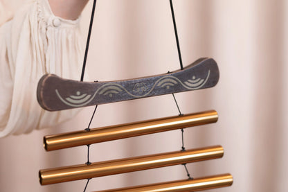 35" Meditation Flow Chime, 440 Hz, 10 Notes, D Major, Bronze