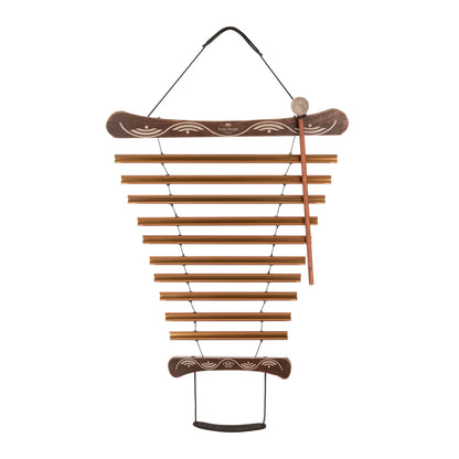 35" Meditation Flow Chime, 440 Hz, 10 Notes, D Major, Bronze
