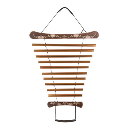 35" Meditation Flow Chime, 440 Hz, 10 Notes, D Major, Bronze