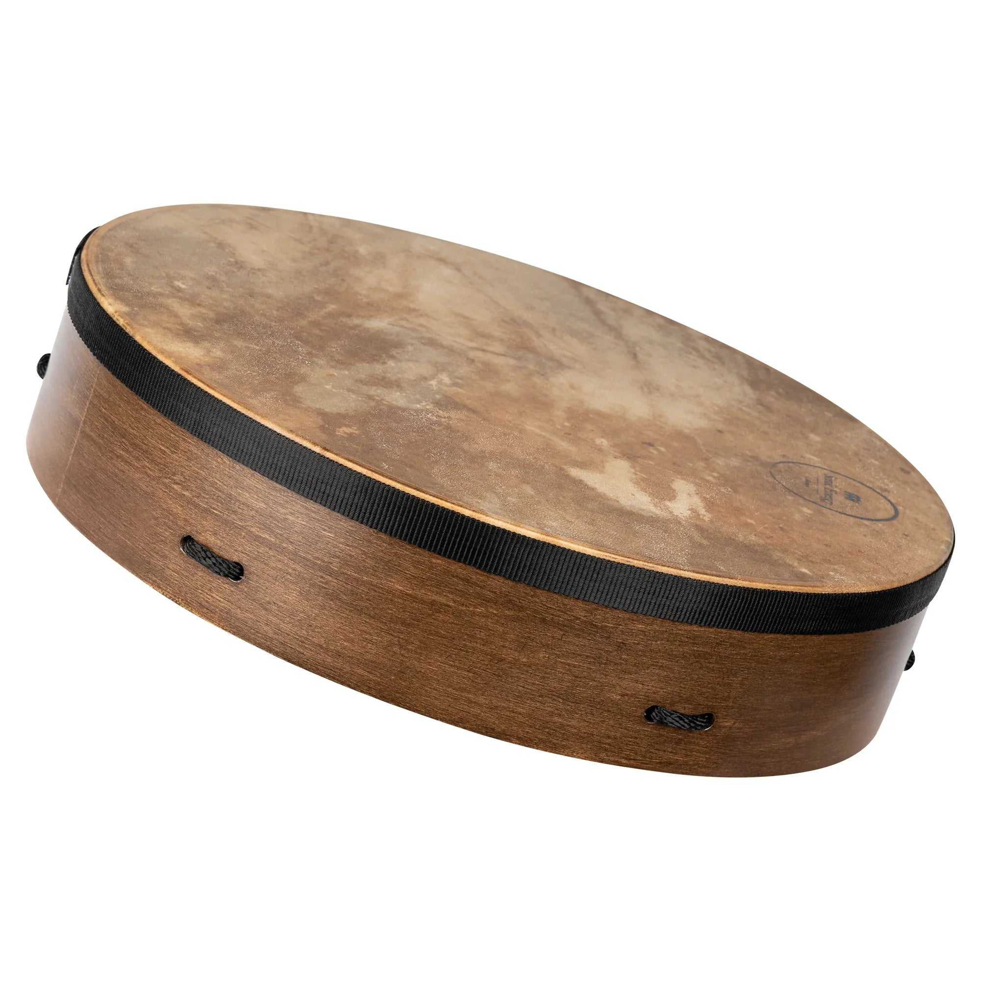 Wooden frame drum with natural skin head for sound healing and music therapy