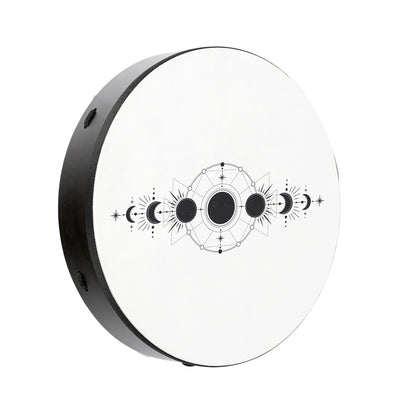 Hand drum with moon phase design, energy healing and sound therapy instrument
