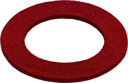 Red felt ring pad for sound healing or energy instruments with textured surface