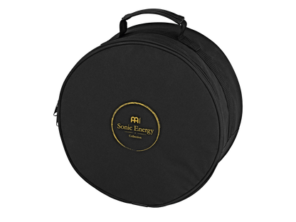 Black round instrument bag with handle and Sonic Energy Collection logo, ideal for sound healing