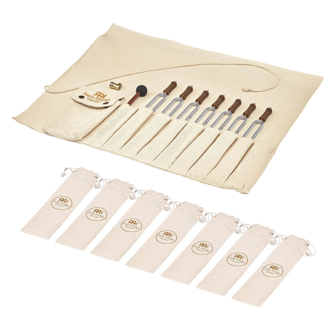 Planetary Tuned Tuning Fork Chakra Set, Incl. Rollup Bag &amp; Tuning Fork Vibration Foot