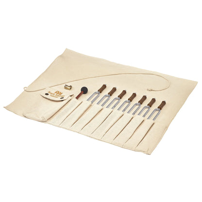 Planetary Tuned Tuning Fork Chakra Set, Incl. Rollup Bag &amp; Tuning Fork Vibration Foot