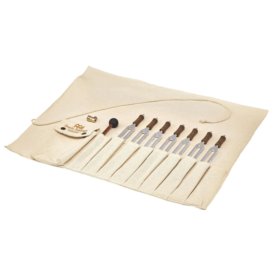 Planetary Tuned Therapy Tuning Fork Chakra Set, Incl. Rollup Bag &amp; Tuning Fork Vibration Foot